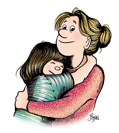 Elly hugging April.