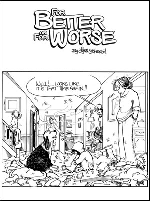 The family sheds extra clothes in the fall
